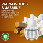 Air Wick Plug-In Scented Oil Refills, Warm Woods & Jasmine, 4 Count