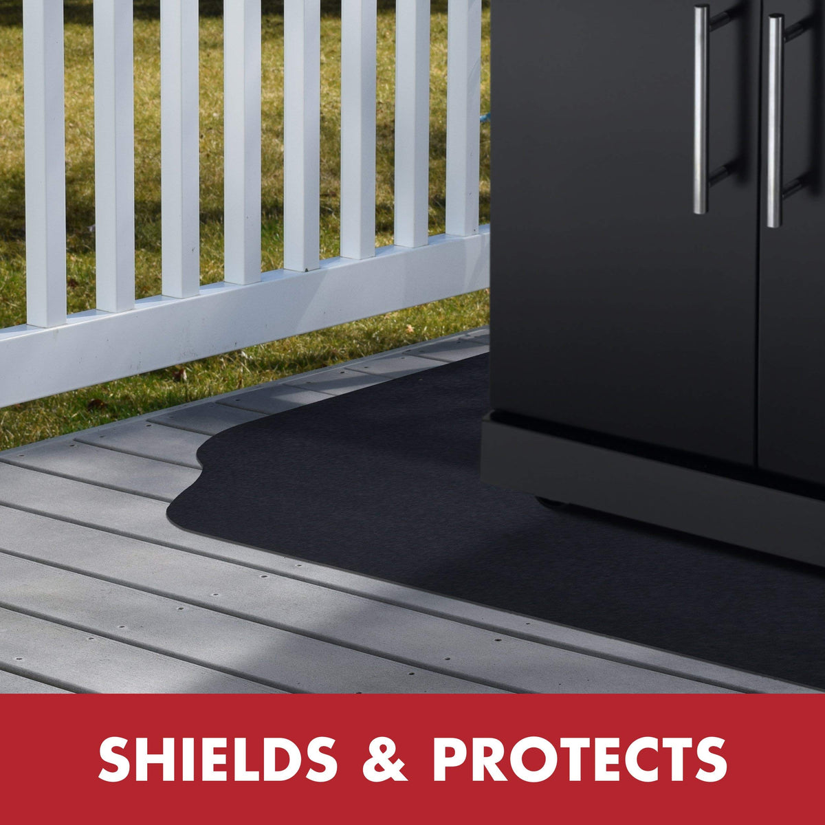 GRILLTEX Under the Grill Protective Deck and Patio Mat, 39 x 72 inches, Black
