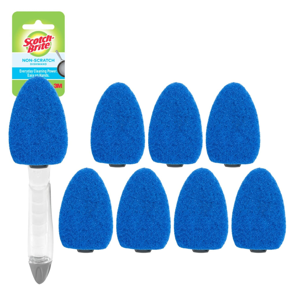 Scotch-Brite Non-Scratch Dishwand Kit, 1 Wand & 7 Refill Pads