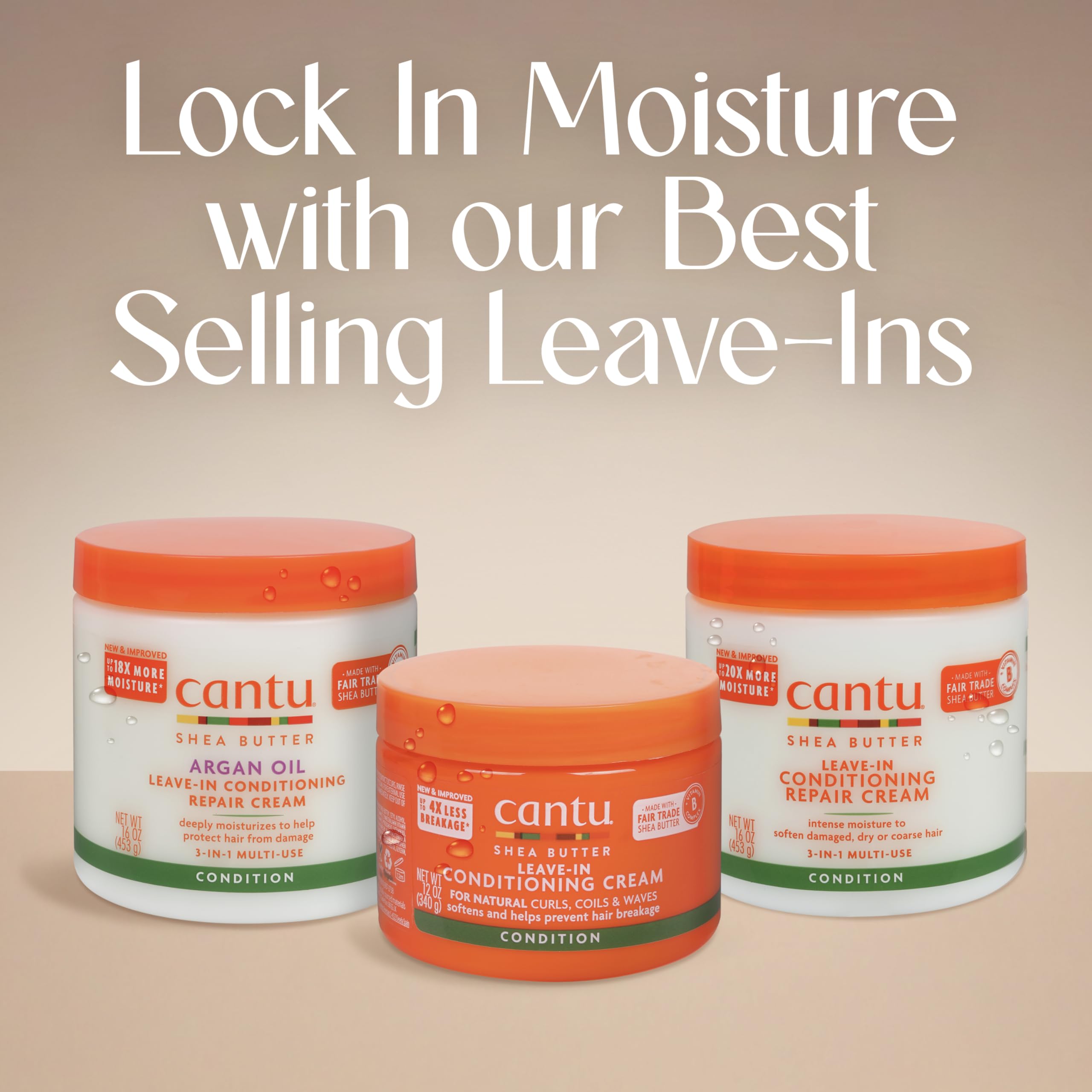 Cantu Argan Oil Leave in Conditioning Repair Cream, 16 Ounce