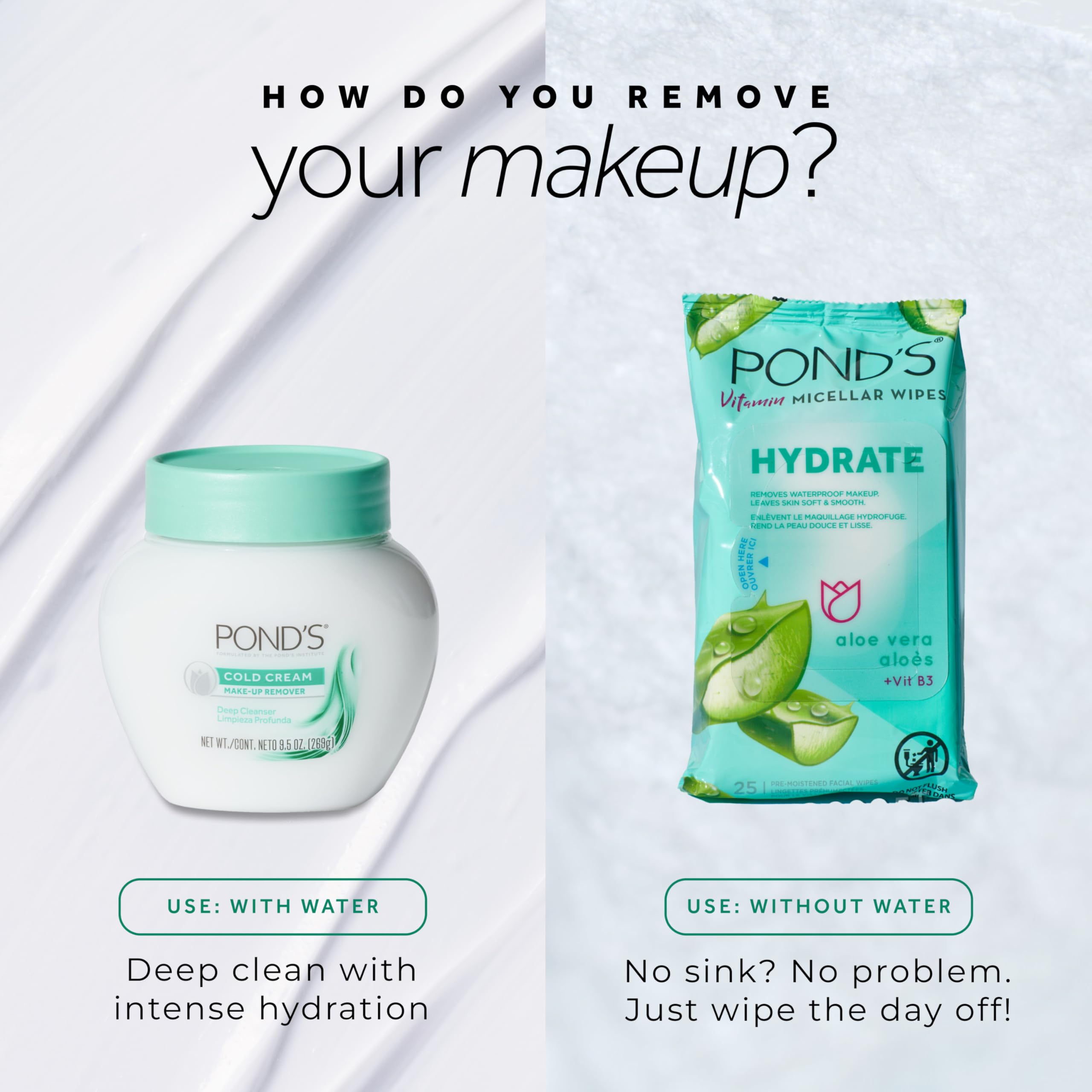 POND’S Cold Cream Cleanser, Fragrance-Free – Moisturizing Makeup Remover & Deep Cleansing Face Cream – Facial Cleanser for Soft, Radiant Skin – Dermatologist Tested, Non-Comedogenic, 6.1 oz