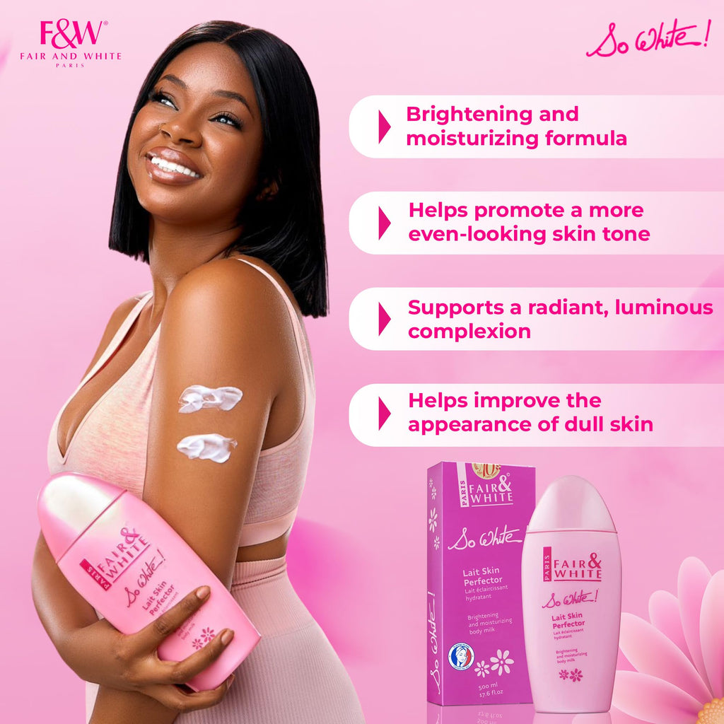 FAIR & WHITE So White, Skin Brightening Lotion - 500 ml / 17.6 Fl oz - Daily Moisturizing Body Lotion
