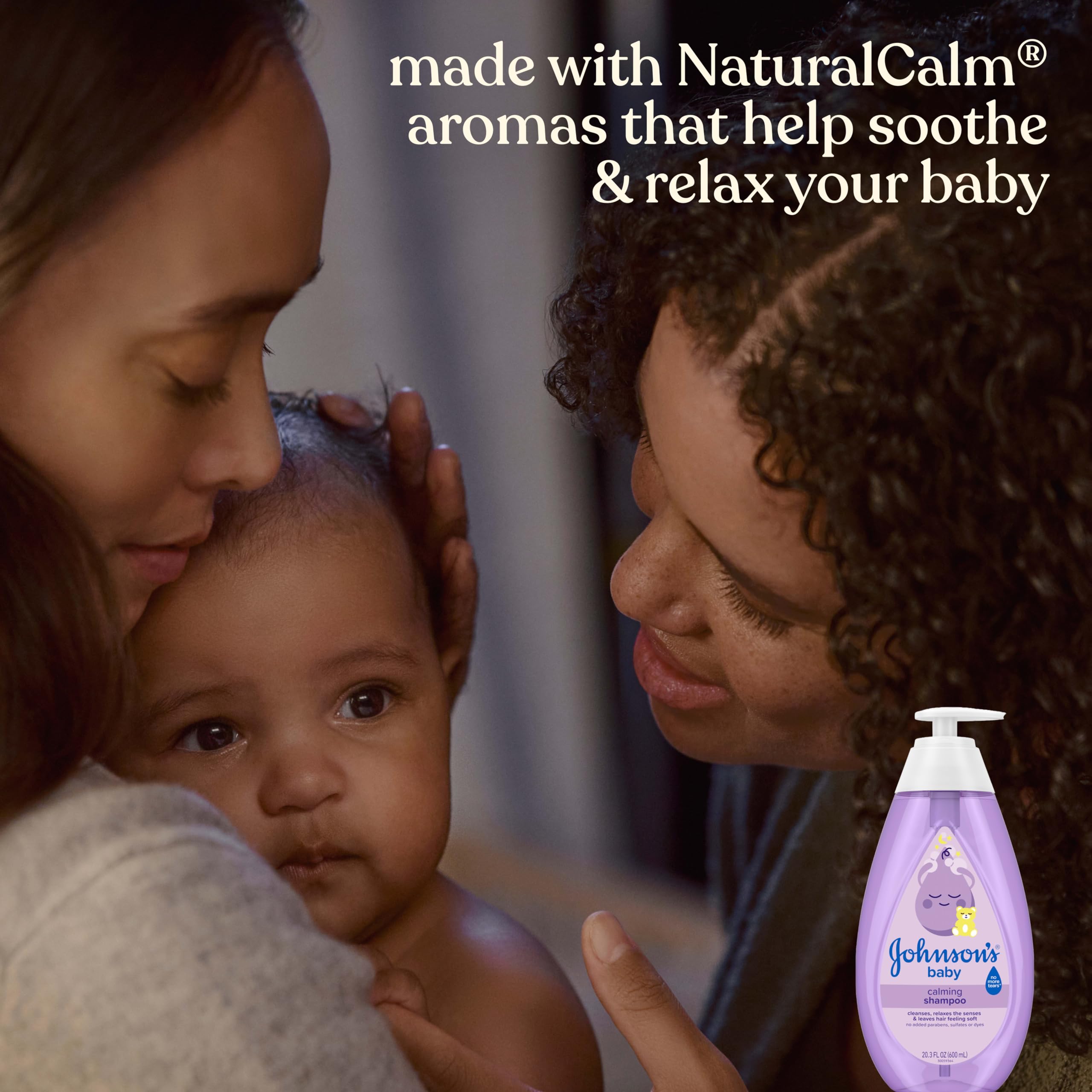 Johnson's Baby Calming Shampoo with Soothing NaturalCalm Aromas, Gentle, Hair Wash, Baby Essentials, Hypoallergenic, No Added Parabens and Sulfates, Baby Essentials, 20.3 fl. Oz