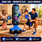 Punching Bag for Kids, Cyberpunk Boxing Set with LED Scoring