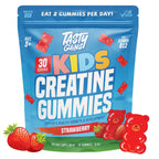 TASTY GAINS Kids & Teen Creatine Gummies with Vitamin B12 for Advanced Growth Support, Youth Sports Performance & Cellular Muscle Hydration Chewables, Ages 5+ (Strawberry, 60 Count)