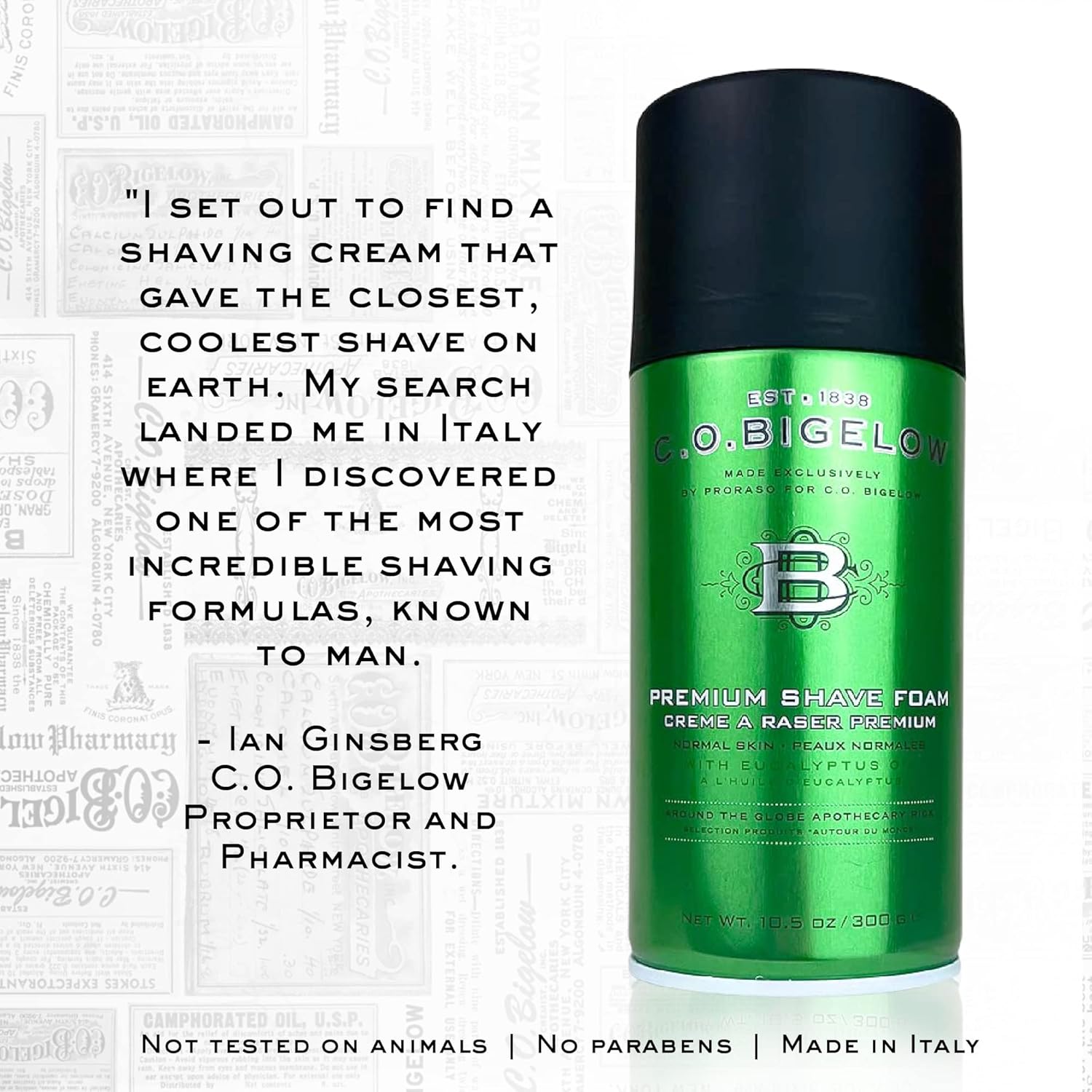 Buy now C.O. Bigelow Shaving Foam, 5.2 oz Mens Shaving Cream, Shave Foam for Men with Eucalyptus Oil for All Skin Types at indiglob india