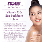 Buy now NOW Foods Solutions, Vitamin C and Sea Buckthorn Lotion, Hydrates, Repairs and Nourishes Dry Dull Skin, 8-Ounce at indiglob india