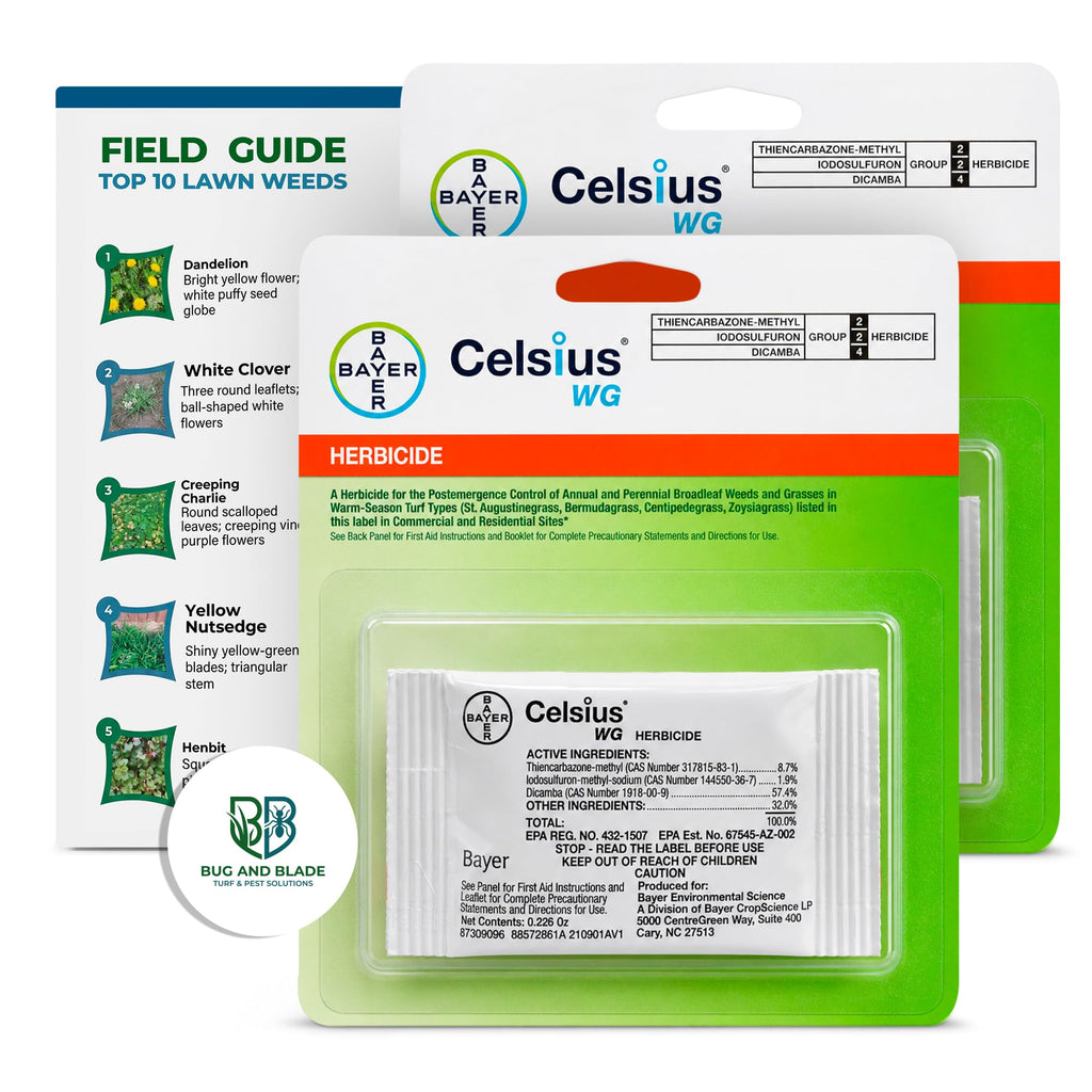 Celsius WG Herbicide 2-Pack with Bug And Blade Weed ID Card