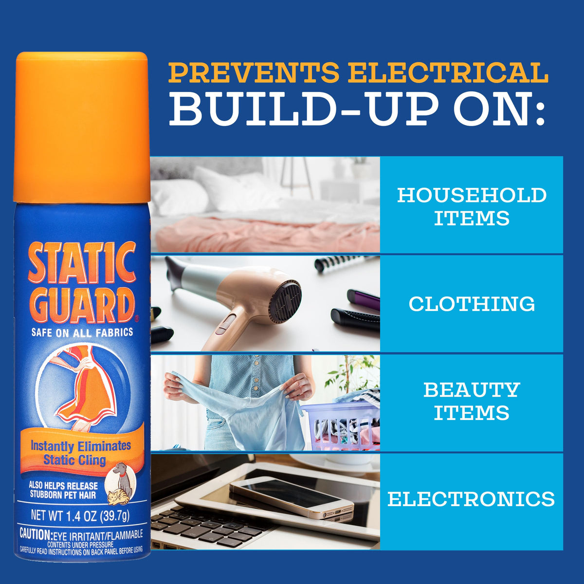 Static Guard Fabric Spray, Original Scent, Small Travel Size, 1.4 Ounce Can