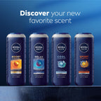Buy now NIVEA MEN Cool Body Wash, Icy Menthol and Yuzu Scent, 3-in-1 Men's Body Wash, Face and Hair, Paraben Free, pH-Skin Friendly, 16.9 Fl Oz Bottle, Pack of 3 at indiglob india