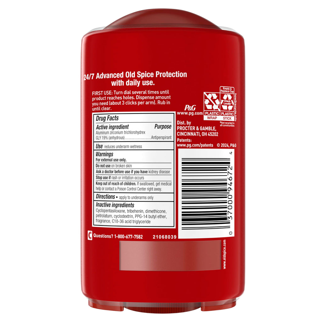 Old Spice Antiperspirant and Deodorant for Men, 24/7 Sweat and Odor Protection, Legendary Fragrance, Sweat Defense, Pure Sport Plus, 2.6 oz Twin Pack