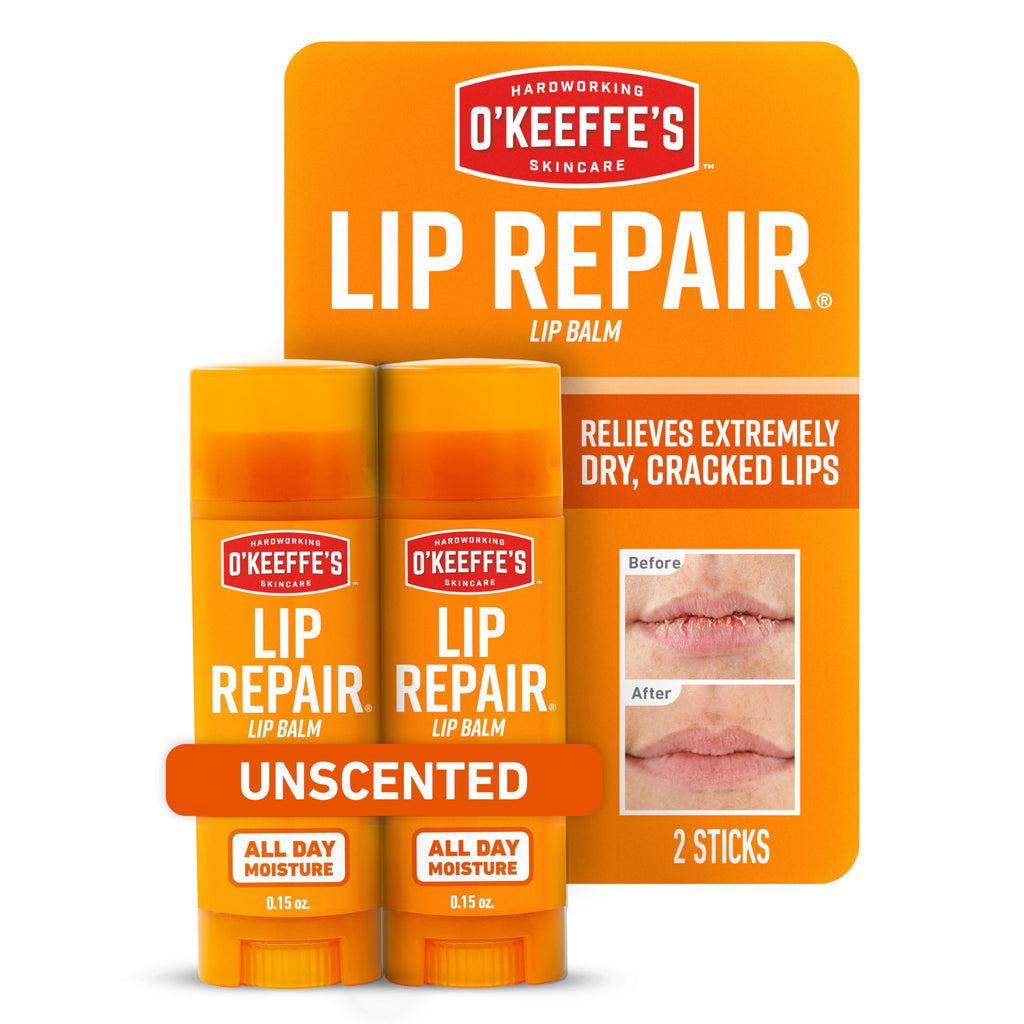 Buy now O'Keeffe's Lip Repair Unscented Lip Balm for Dry, Cracked Lips - Stick (3 Pack) - Moisturizer for Very Dry Lips at indiglob india