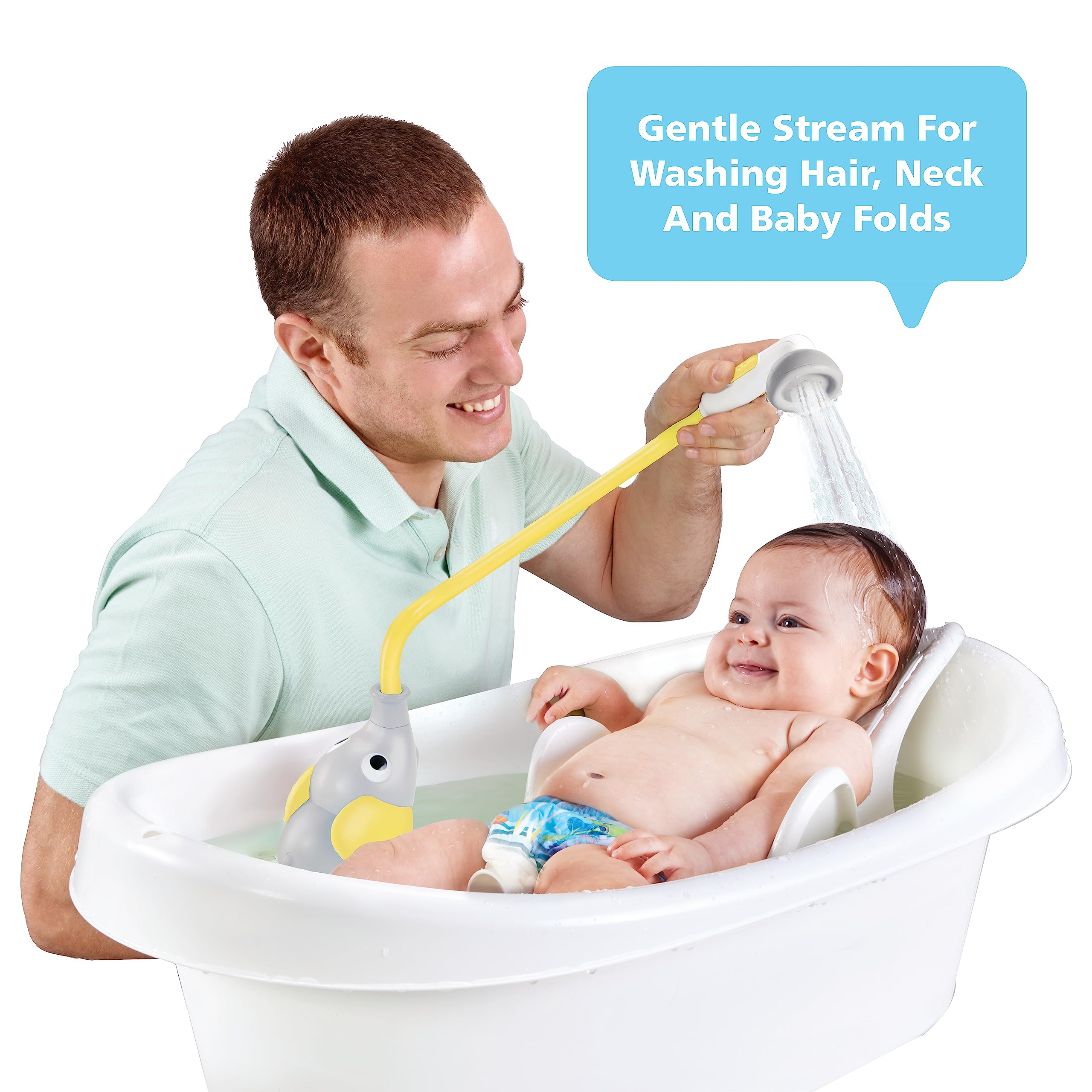 Buy now Yookidoo Baby Bath Shower Head - Elephant Water Pump and Trunk Spout Sprayer and Rinser-Control Water Flow from 2 Knobs Baby Bath Time Essentials for Newborn Babies in Tub Or Sink (Yellow) at indiglob india