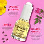Buy now Burt's Bees Gua Sha Face Oil With Rosehip Seed Extract, Reduces Appearance of Fine Lines and Wrinkles, Use with Ice Roller & Facial Tools, Natural Origin Skin Care, 0.51 fl. oz. at indiglob india
