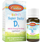 Buy now Carlson - Baby's Super Daily D3, Baby Vitamin D Drops, 400 IU (10 mcg) per Drop, 1-Year Supply, Vegetarian, Liquid Vitamin D for Infants and Toddlers, Unflavored, 365 Drops Default at indiglob india