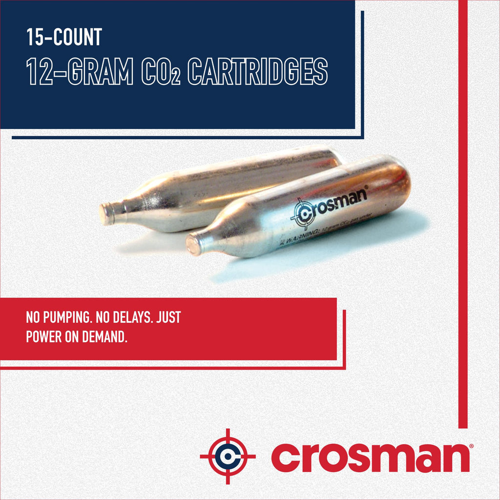Crosman 15-Count CO2 Cartridges for Air Rifles and Air Pistols