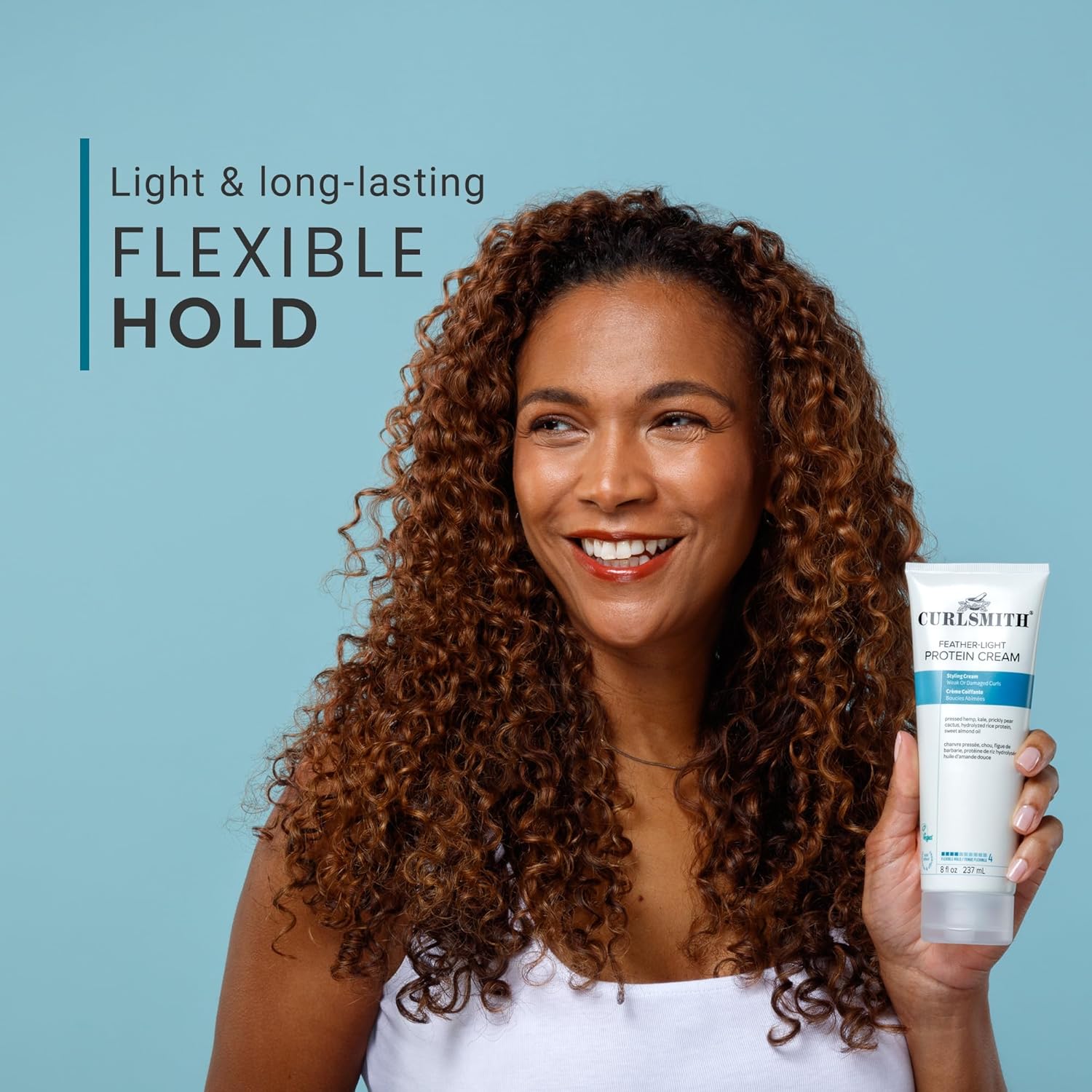 Buy now CURLSMITH Feather Light Protein Cream - Flexible Hold Curl Cream, Protein-Rich Styling Cream for Curls, For All Curl Types, Best for Weak and Damaged Curls, Vegan & Cruelty Free (8 oz) at indiglob india