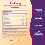 Natrol Ultra Energy 4-in-1, B12, B Complex, Vitamin D, CoQ10, 60 Gummies