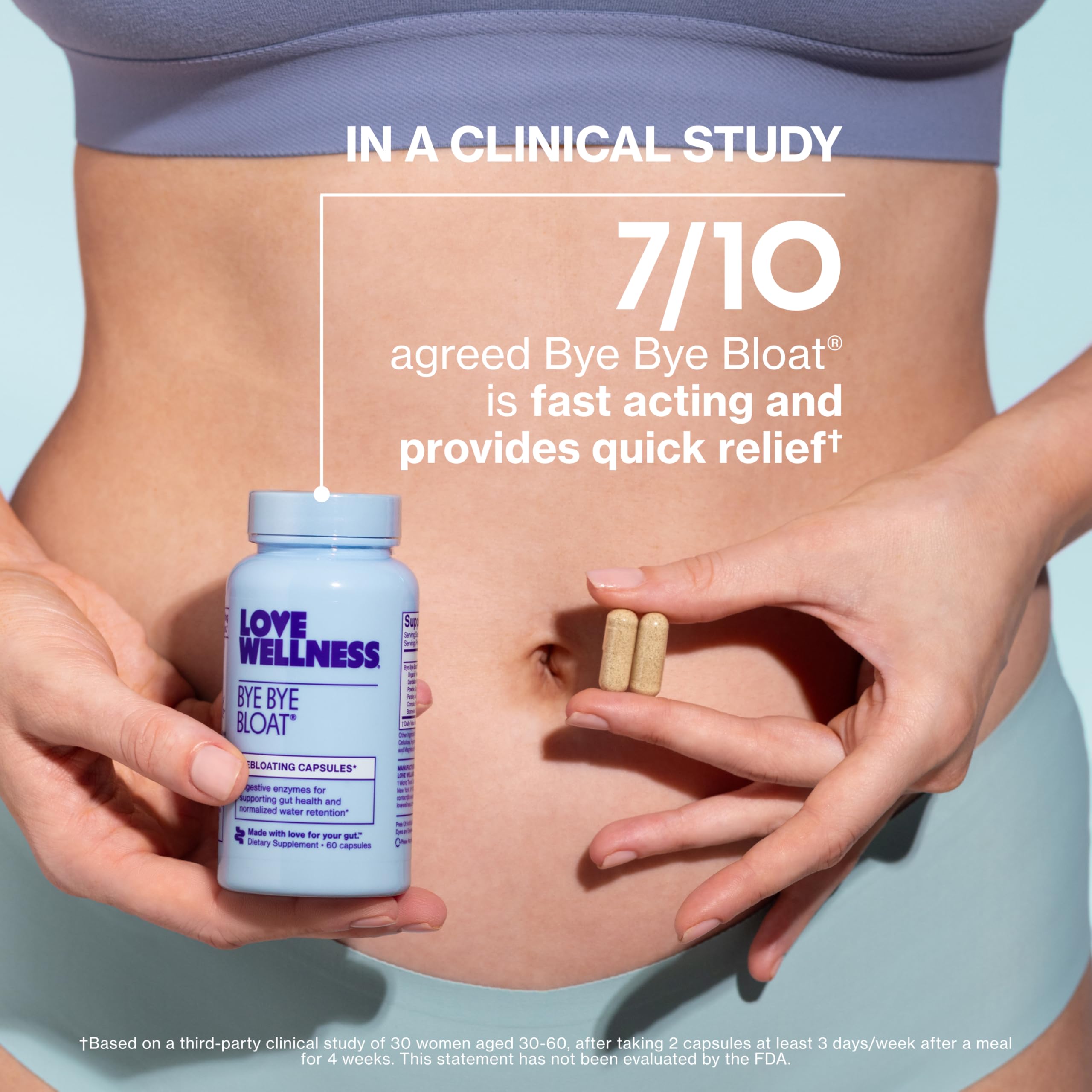 Love Wellness Bye Bye Bloat | Digestive Enzymes | 30-Day Supply | Capsules | Digestive enzyme supplement, Contains fenugreek and dandelion , Dietary supplement, Easy to take, 60 capsules