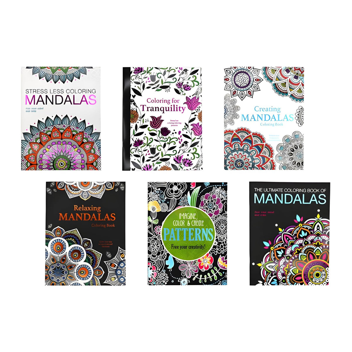 Adult Coloring Book Bundle with 10 Deluxe Coloring Books for Adults and Teens (Over 250 Stress Relieving Patterns).