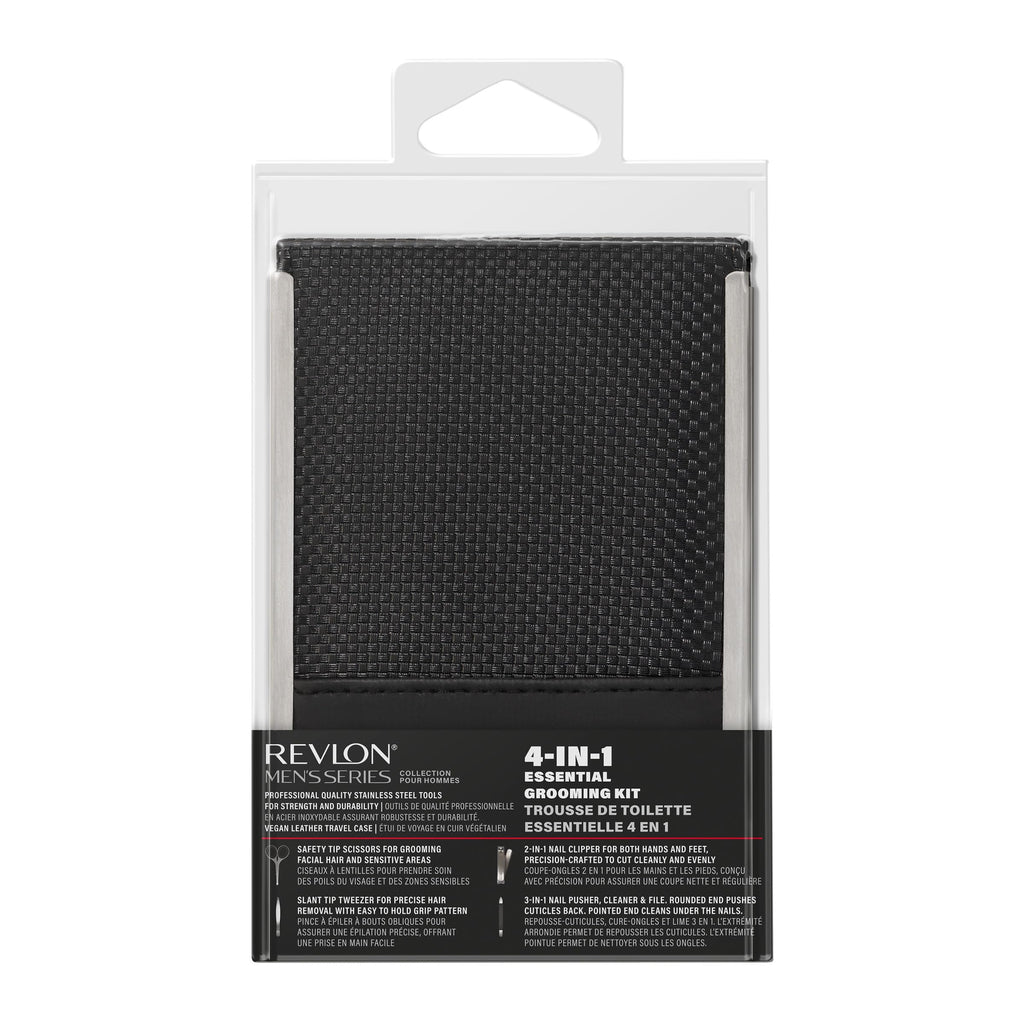 Buy now Revlon Men's Grooming Kit, 5-Piece Travel Essentials Set, Includes Nail Clippers, Scissors, File, Tweezers and Carrying Case, Stainless Steel, 1 count at indiglob india