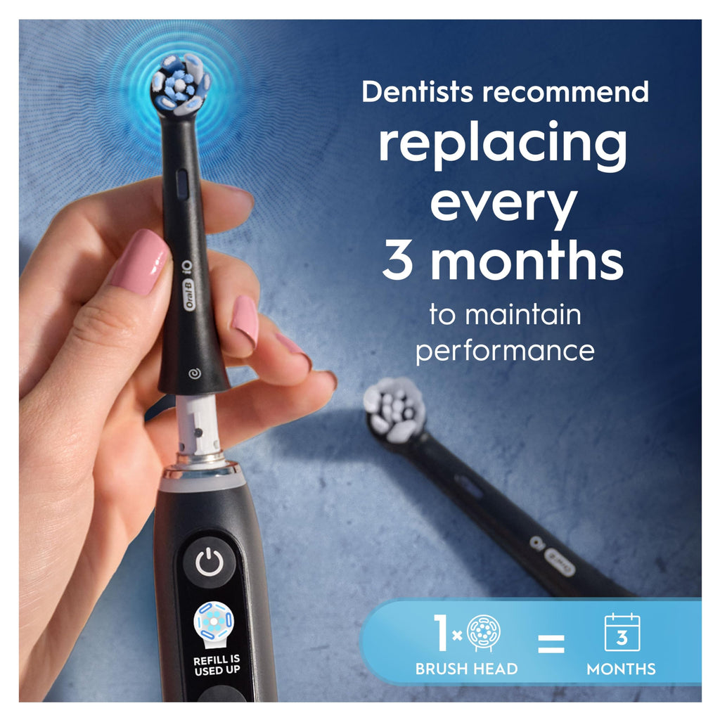 Buy now Oral-B iO Ultimate Cleaning Electric Toothbrush Heads, 8 Pieces, Ultimate Tooth Cleaning, Toothbrush Attachment for Oral-B Toothbrushes, Letterbox Enabled Packaging, Black at indiglob india