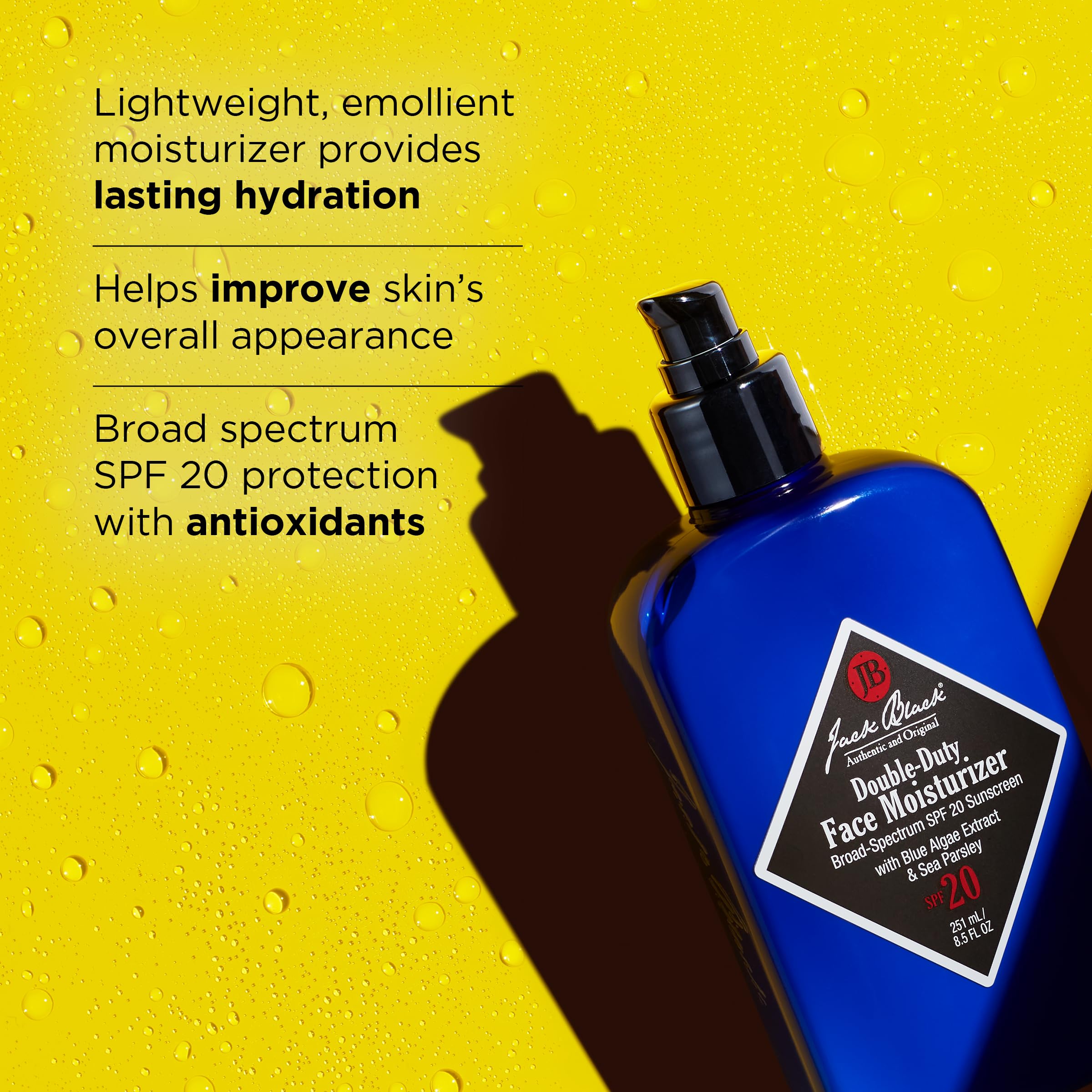 Jack Black Face & Lip Set - Double Duty Facial Moisturizer Face Cream for Men, Mens Facial Lotion with SPF + Natural Mint & Shea Butter with Vitamin E, Lip Balm SPF 25, Moisturizer Balm for Dry Lips