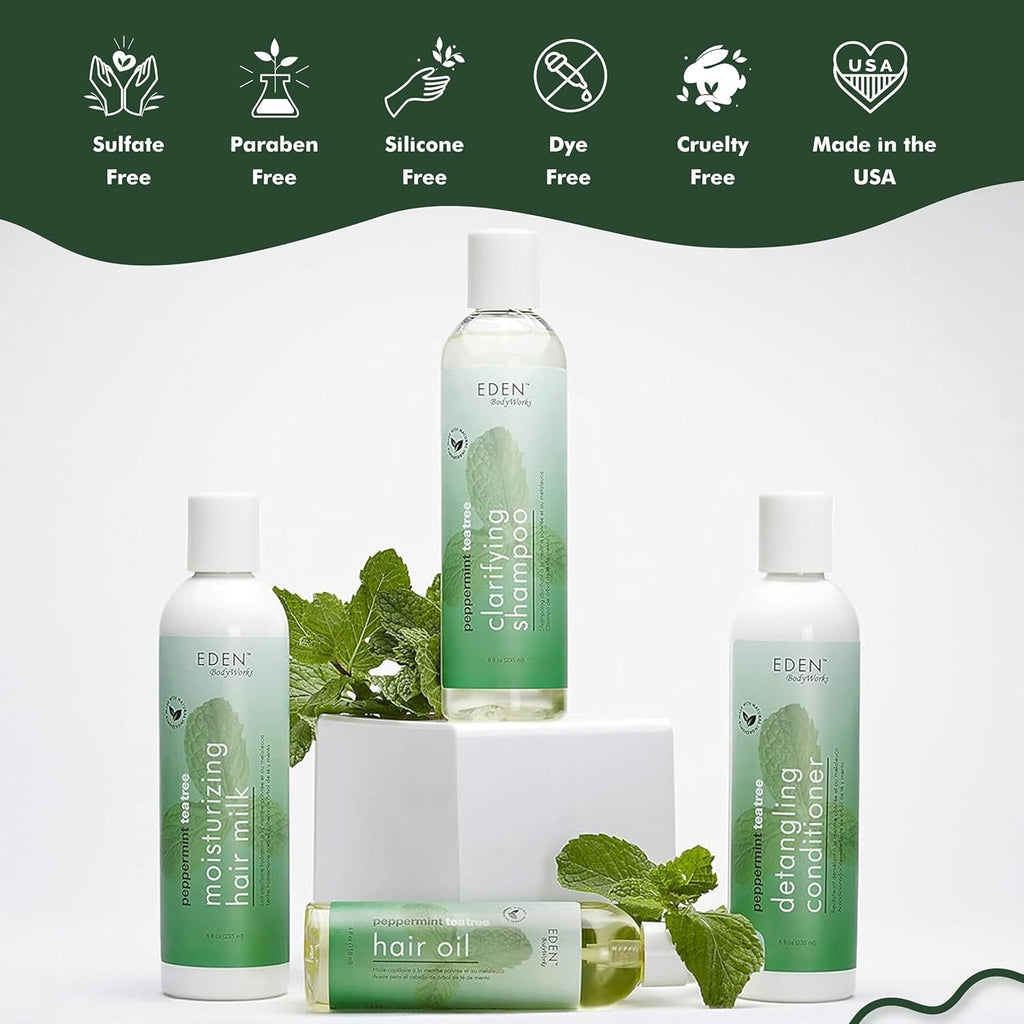 Buy now EDEN BodyWorks Peppermint Tea Tree Shampoo | Clarifying Shampoo for Curly Hair | Perfect for Build Up Cleansing | 8oz at indiglob india