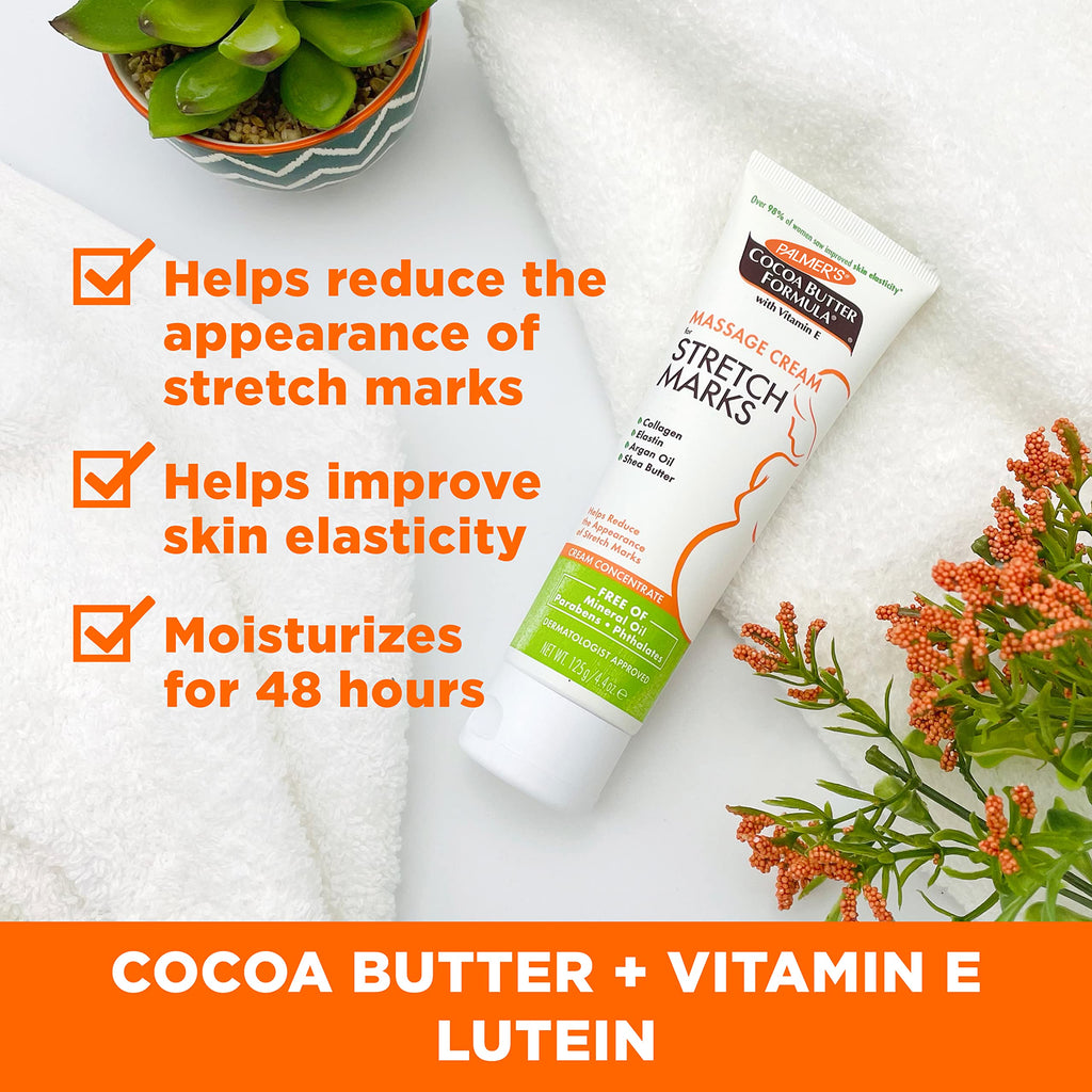 Palmer's Pregnancy Essentials Skin Care Kit, Cocoa Butter Formula (4 Piece) | Includes Massage Lotion, Massage Cream, Tummy Butter and Skin Therapy Oil for Stretch Marks, the ideal gift for mom to be