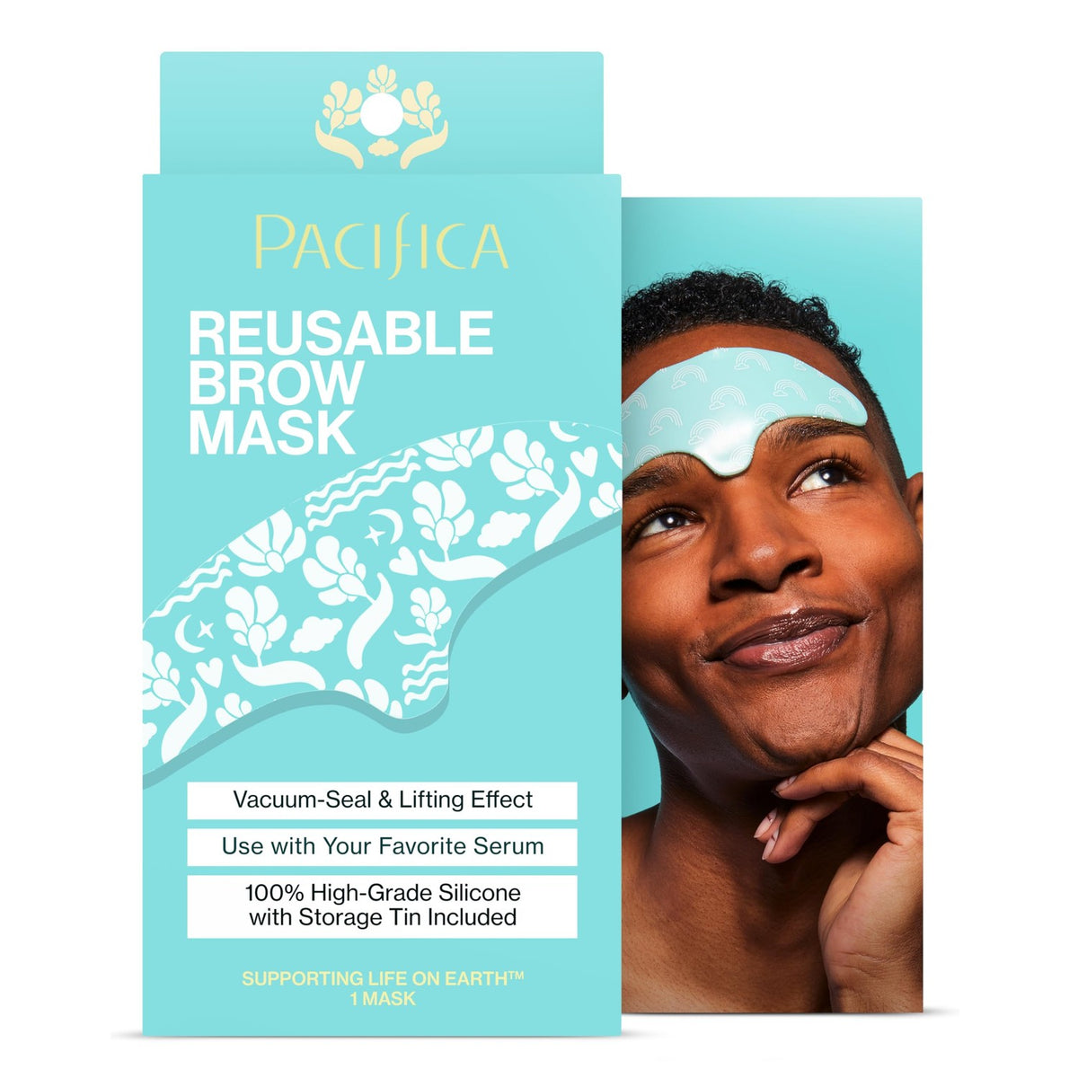 Pacifica Reusable Brow Mask – 100% Silicone Forehead Wrinkle Patch for Brow Lift, Reusable Anti-Wrinkle Pad Smooths Frown Lines, Vegan, Fragrance-Free, Vegan & Cruelty-Free, 1 Piece