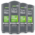 Buy now DOVE MEN + CARE Body and Face Wash Clean Comfort 4 Count for Healthier and Stronger Skin Effectively Washes Away Bacteria While Nourishing Your Skin, 18 oz at indiglob india