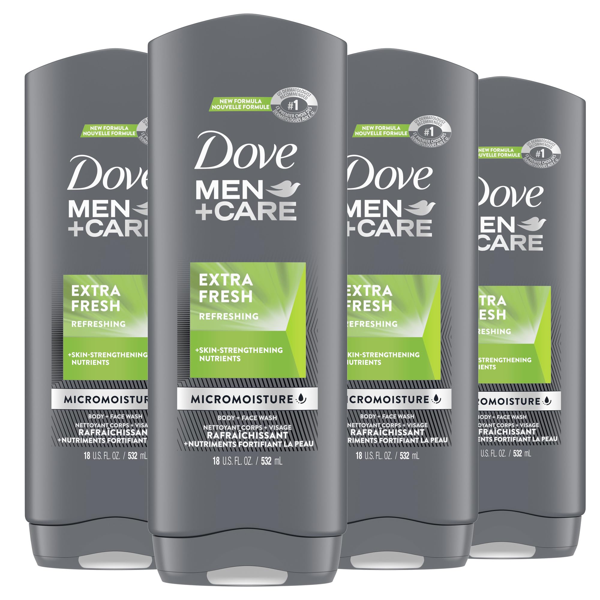 Buy now DOVE MEN + CARE Body and Face Wash Clean Comfort 4 Count for Healthier and Stronger Skin Effectively Washes Away Bacteria While Nourishing Your Skin, 18 oz at indiglob india