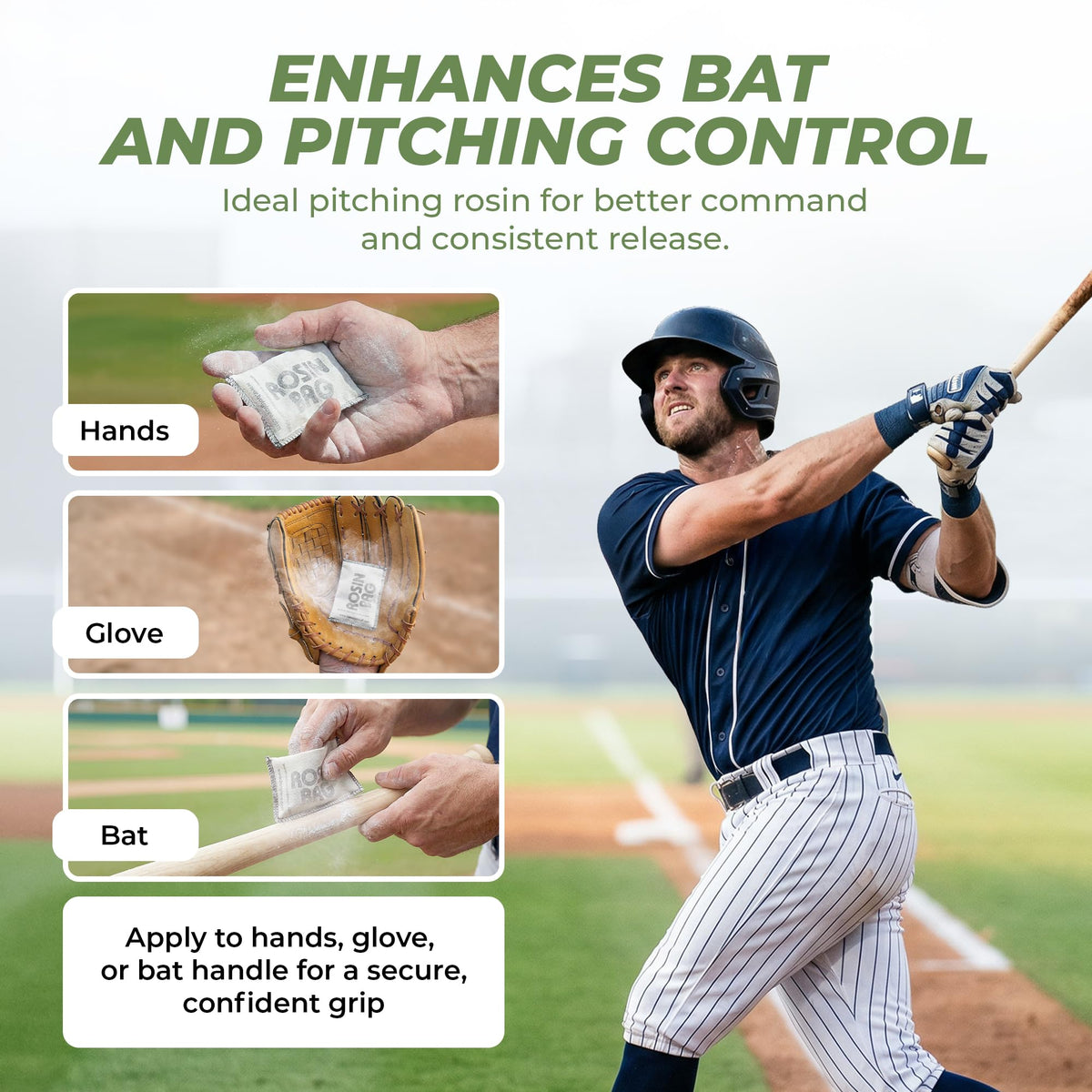 Hot Glove Rosin Bag – Baseball & Softball Grip Powder – Professional Dry Hand Grip for Pitchers & Hitters – Sweat Absorbing Rosin for Bat Grip & All Sports – Made in USA