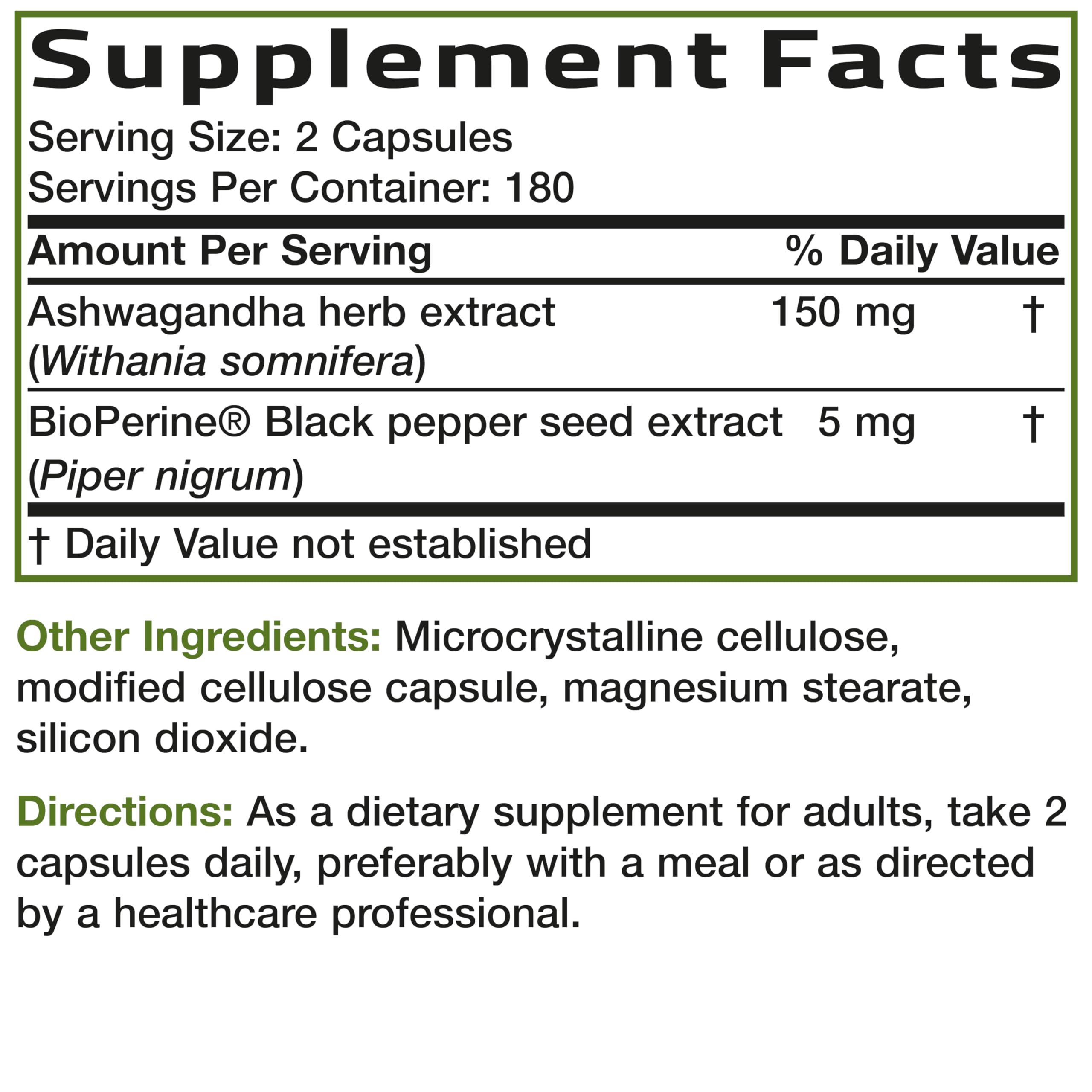 Bronson Ashwagandha Extra Strength Stress & Mood Support 360 Capsules | Vegetarian, Non-GMO, Gluten-Free, Soy-Free, BioPerine for High Absorption