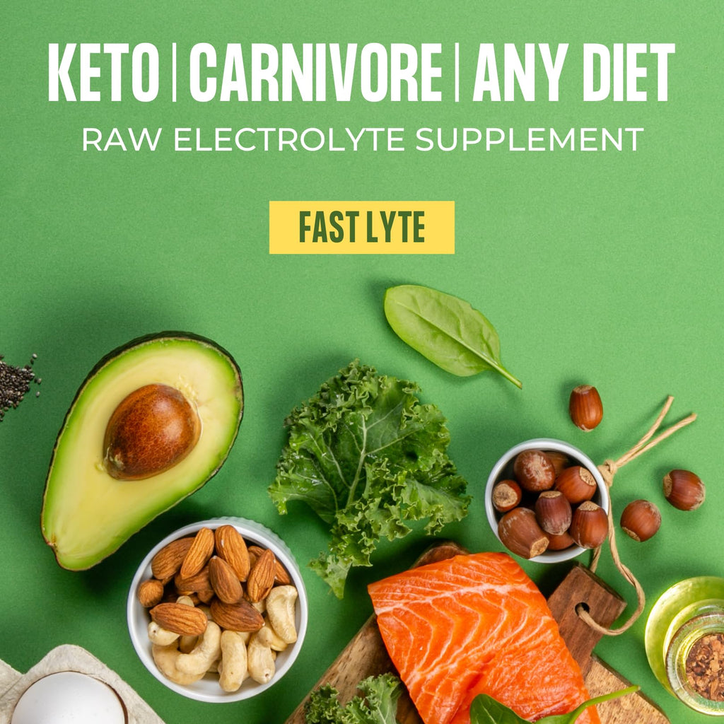 Fast Lyte Fasting Electrolyte Supplement Powder | No Sugar Unflavored Raw Electrolytes | 25% RDI Magnesium and Potassium with Trace Minerals | Carnivore & Keto Friendly | Sugar Free Fasting Salts