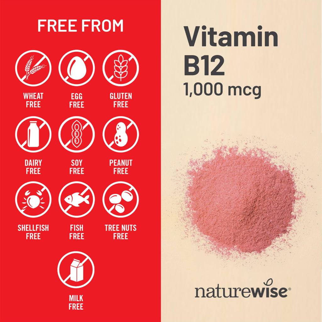NatureWise Vitamin B12 1000 mcg - Dietary Supplement for Supporting Energy Metabolism, Mental Clarity, Nervous System Health - Easy-to-Swallow, Soy & Gluten-Free, Non-GMO - 150 Count[150-Day Supply]