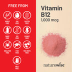 NatureWise Vitamin B12 1000 mcg - Dietary Supplement for Supporting Energy Metabolism, Mental Clarity, Nervous System Health - Easy-to-Swallow, Soy & Gluten-Free, Non-GMO - 150 Count[150-Day Supply]