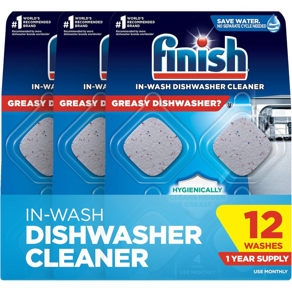 Buy now Finish Dishwasher Cleaner Tablets, Deep Cleans Hidden Grease & Grime, Fights Odors, No Extra Wash Cycle, Helps Maintain Dishwasher, 12 Month Supply, 12 Count 12 Count (Pack of 1) at indiglob india