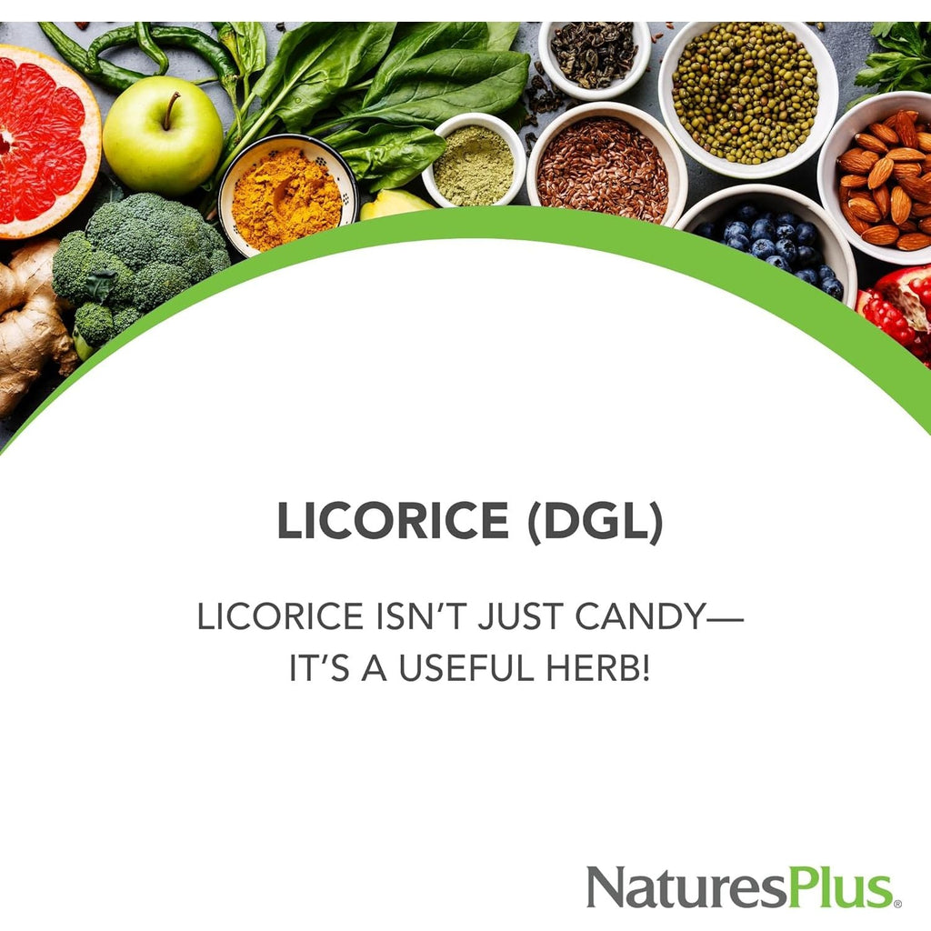 Buy now Natures Plus Herbal Actives Licorice (DGL) Capsules - 500mg, 60 Vegan Supplements - Vegetarian, Gluten-Free - 60 Servings at indiglob india