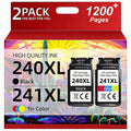 240XL 241XL Ink Cartridges Combo Pack Replacement for Canon 240 241, PG-240XL CL-241XL Compatible with PIXMA MG3620 MG3520 MG3600 TS5100 TS5120 MX472 MX452 MX512 Printers (1 Black, 1 Tri-Color)