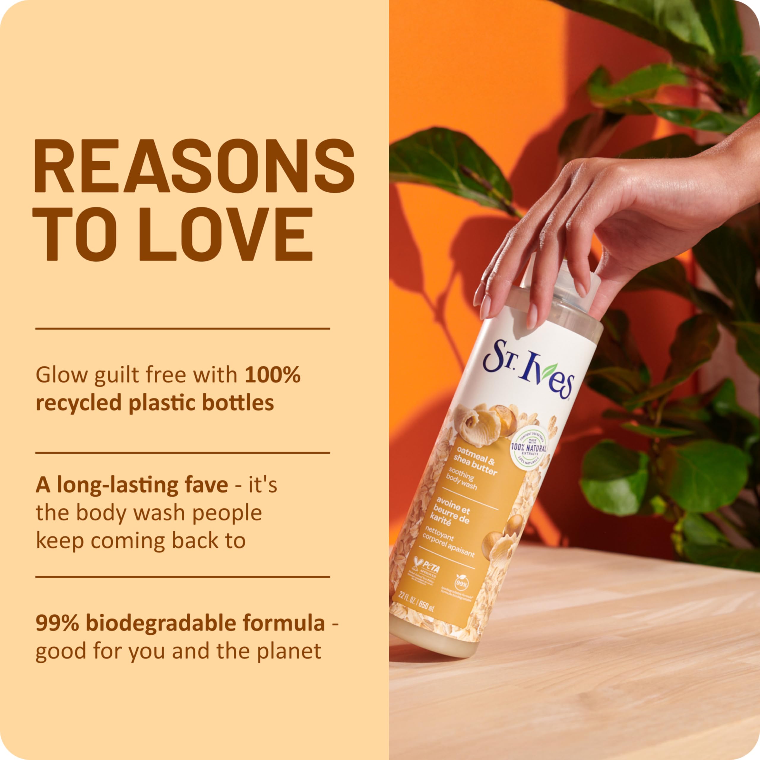 St. Ives Oatmeal & Shea Butter Body Wash | Moisturizing Body Wash for Sensitive and Dry Skin | 22 Fl. Oz.