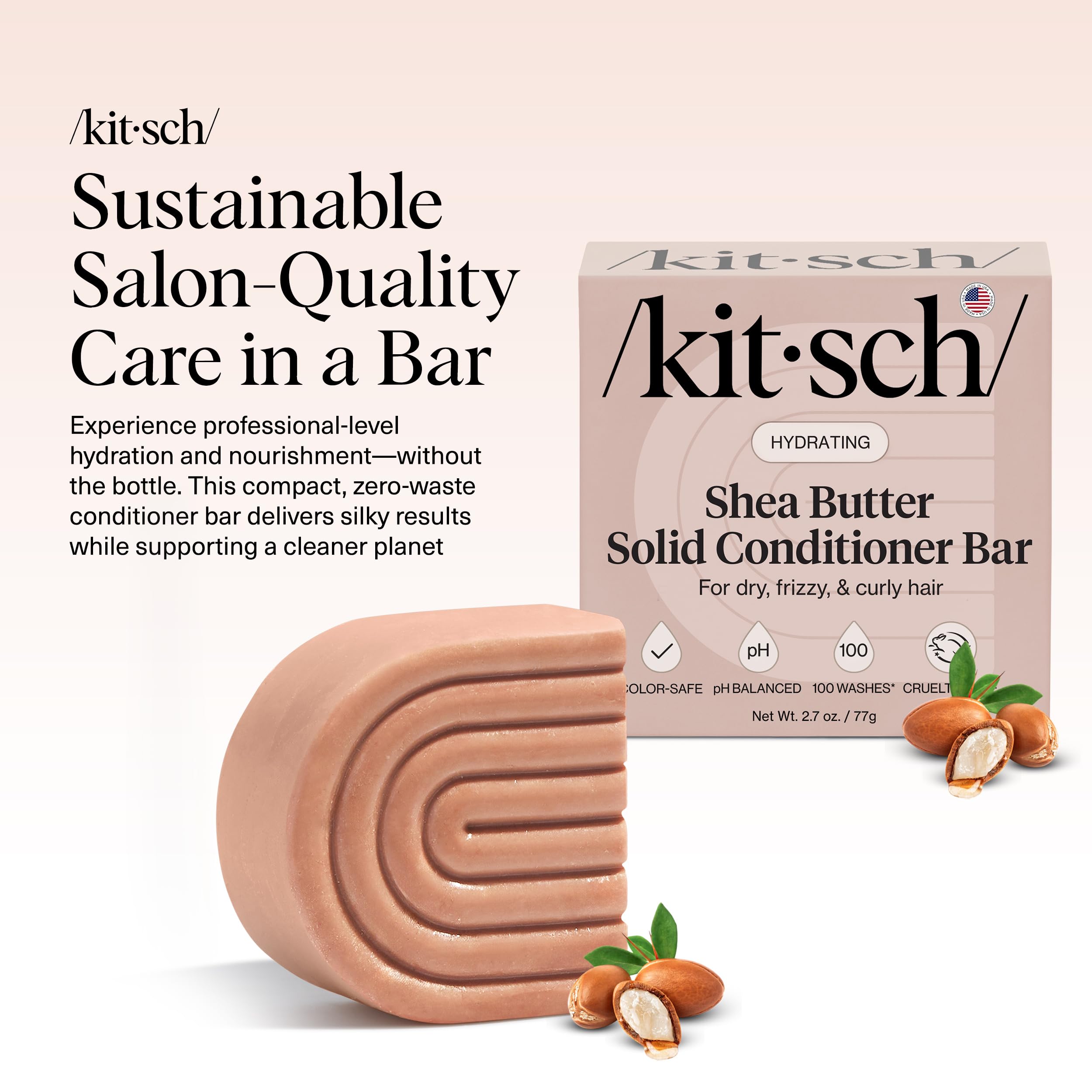 Buy now Kitsch Shea Butter Conditioner Bar Æ’?? Shea Moisture Conditioner for Soft, Hydrated Hair Æ’?? Solid Hair Conditioner for Hair Care Æ’?? Paraben, Sulfate & Silicone-Free, Vegan, Made in USA - 2.7 oz at indiglob india