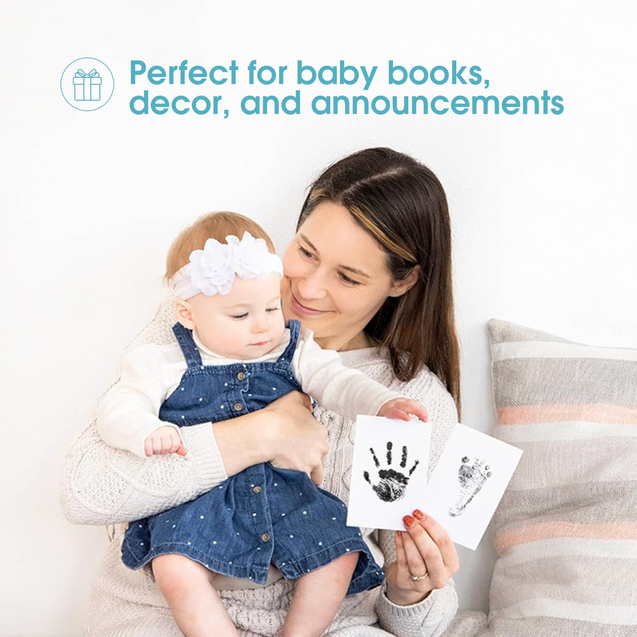 Buy now Pearhead Newborn Baby Handprint and Footprint Kit - No Mess Clean-Touch Ink Pad With Impression Cards, Safe for Skin, Perfect Keepsake for Family, Acid-Free, Black at indiglob india