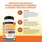 Turmeric and Ginger Supplement with BioPerine, 160 Capsules