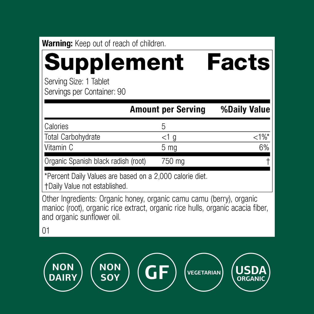 Standard Process Spanish Black Radish, Liver & Gallbladder, 90 Tablets