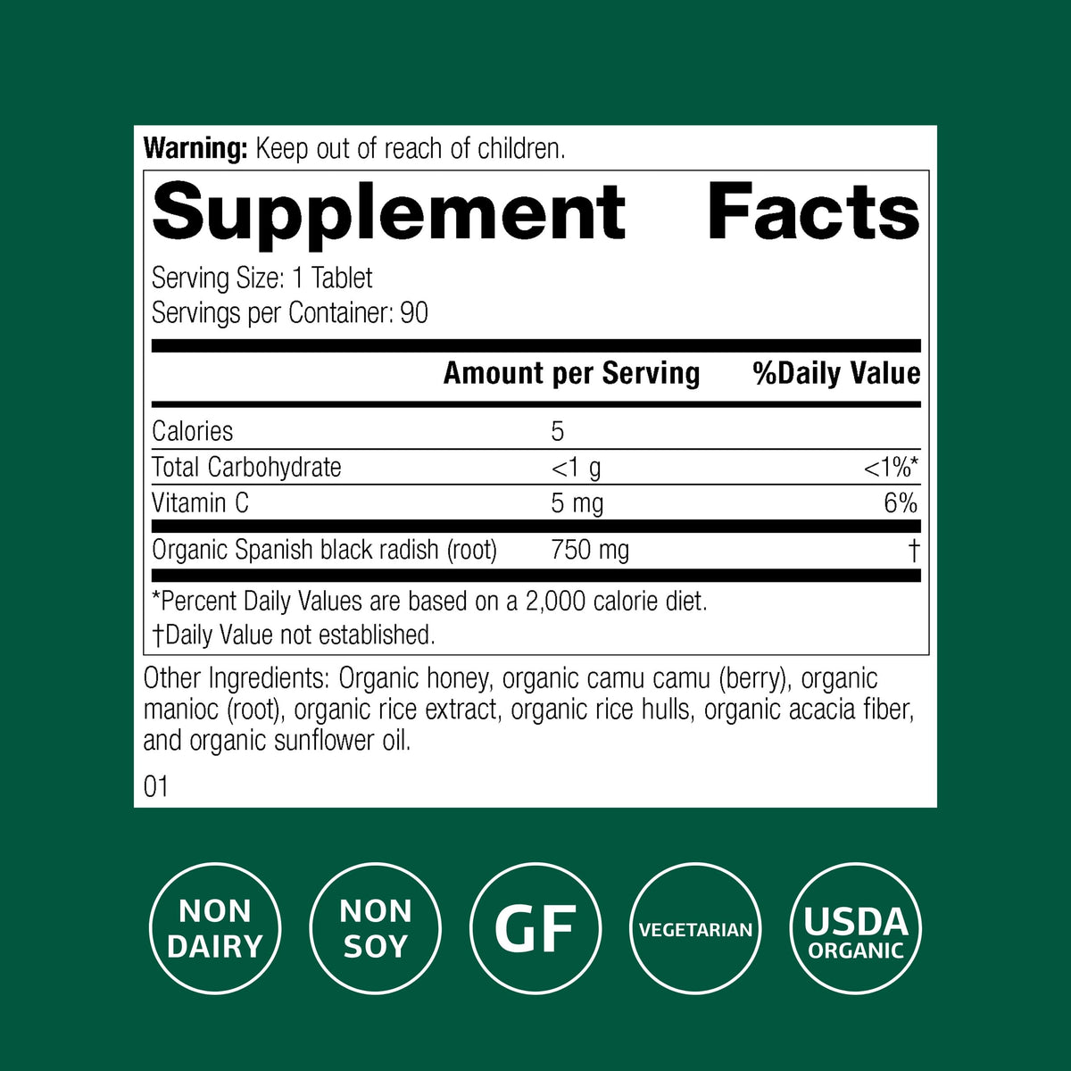 Standard Process Spanish Black Radish, Liver & Gallbladder, 90 Tablets