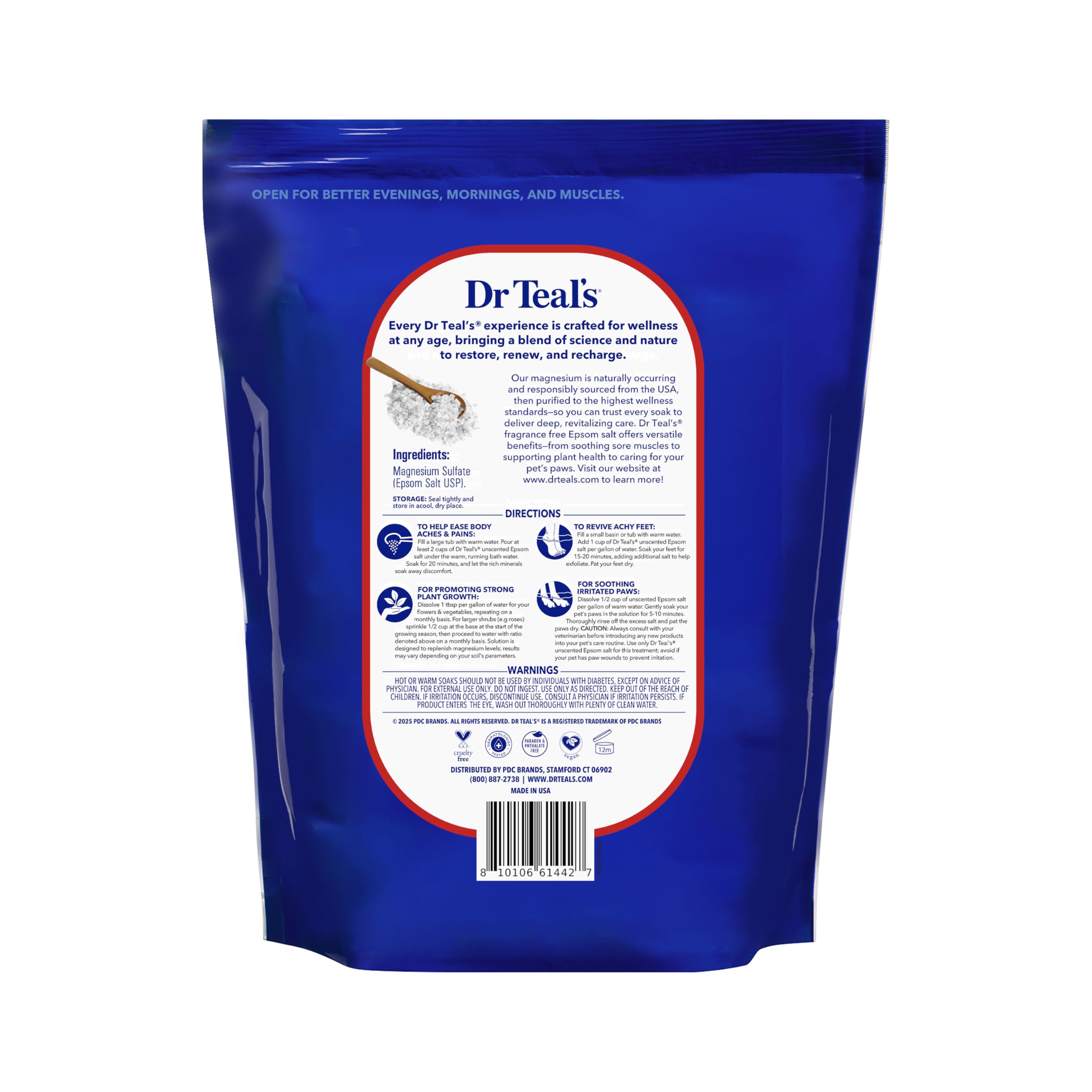 Dr Teal's Pure Epsom Salt Multipurpose Solution, Fragrance Free, Bulk Size - 19 lbs