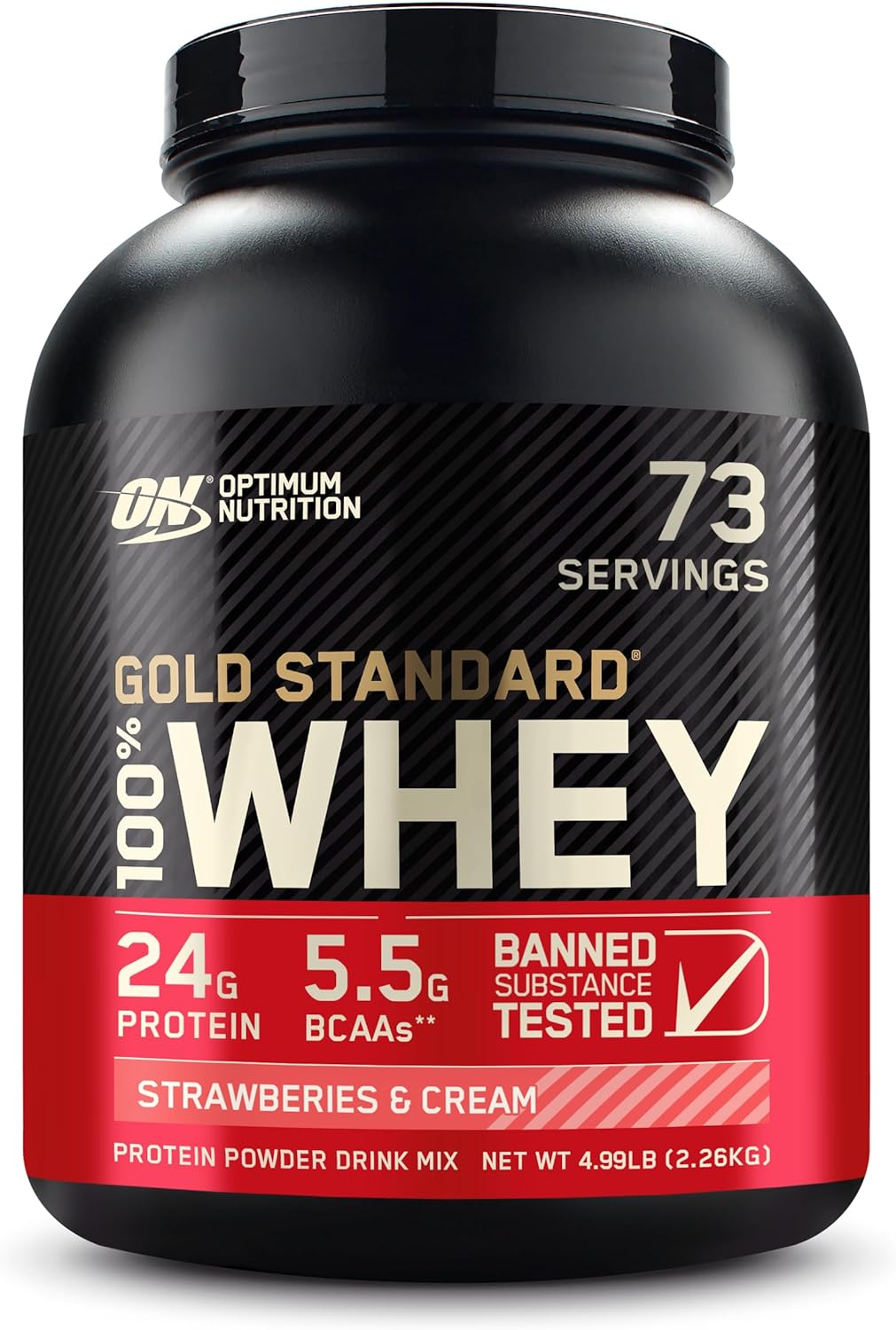 Buy now Optimum Nutrition Gold Standard 100% Whey Protein Powder, Banana Cream, 5 Pound (Packaging May Vary) at indiglob india