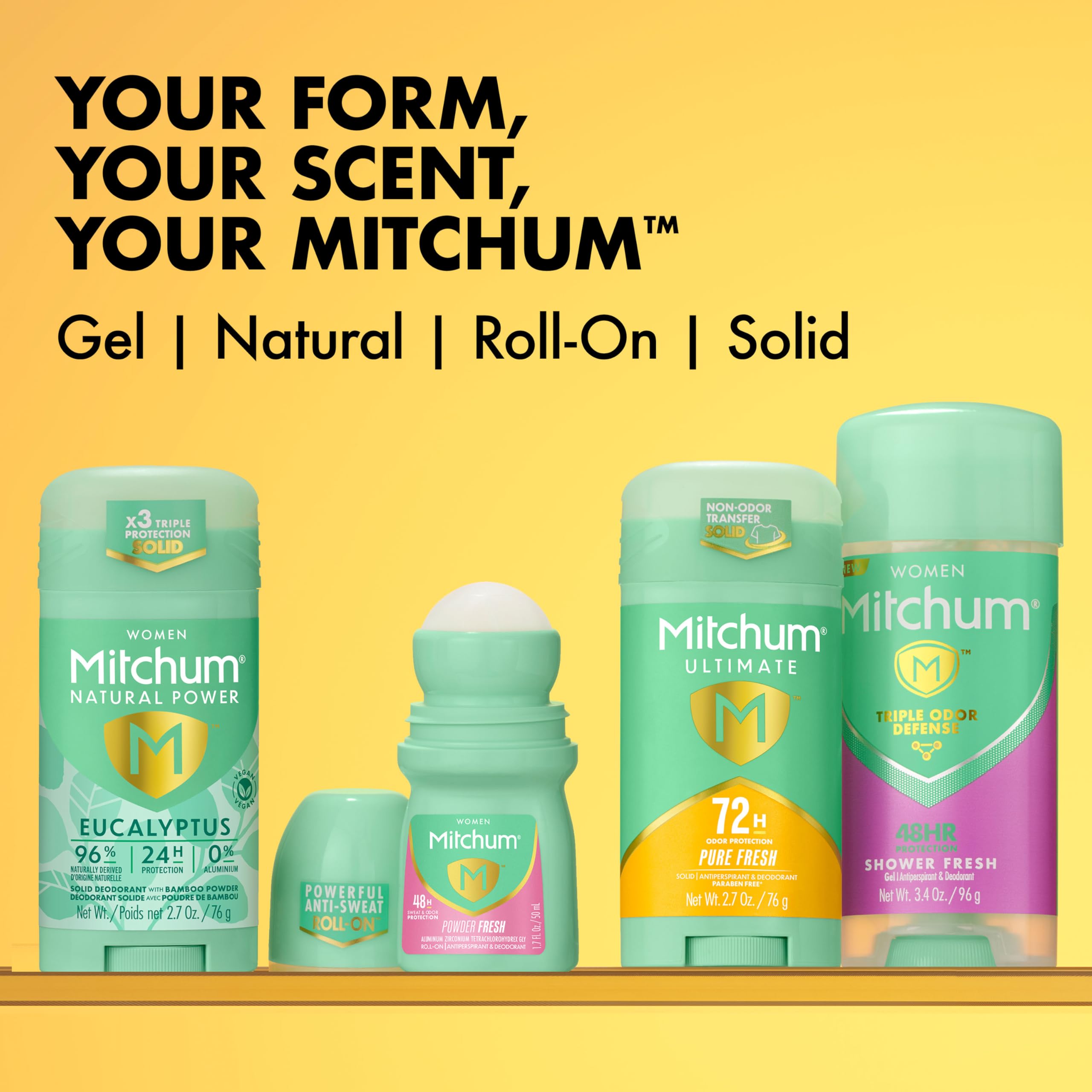 Mitchum Women 72H Protection Antiperspirant Deodorant, Pure Fresh, 2 pk | Antiperspirant deodorant for women with up to 72hr odor protection. Invisible solid. Pure Fresh scent.