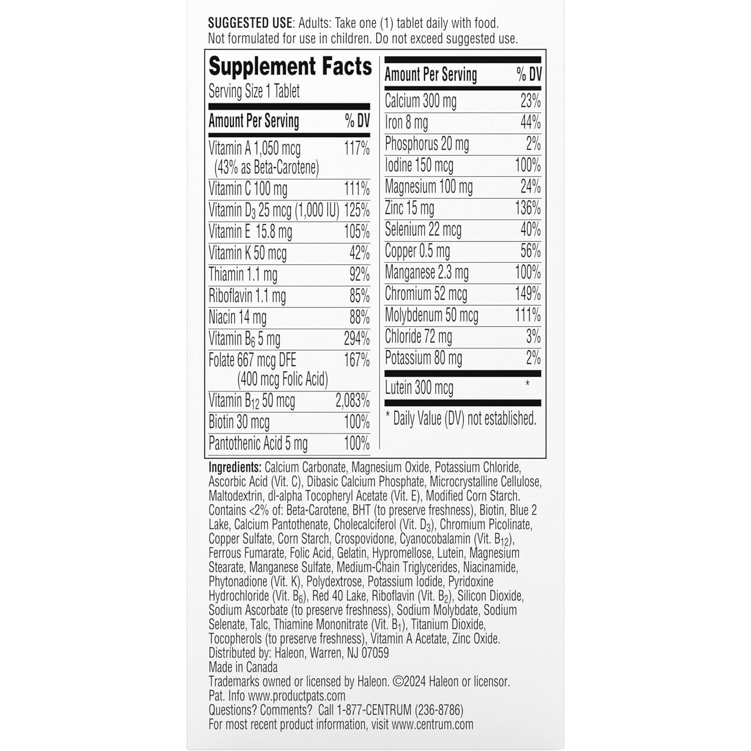 Buy now Centrum Silver Women's Multivitamin for Women 50 Plus, Multivitamin/Multimineral Supplement with Vitamin D3, B Vitamins, Non-GMO Ingredients, Supports Memory and Cognition in Older Adults - 100 Ct at indiglob india